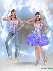 2015 Modest Beaded Classical Quinceanera Dresses with Appliques in Lavender