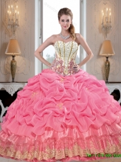 Affordable Beaded Best Quinceanera Dresses with Appliques and Pick Ups