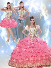 Affordable Beaded Best Quinceanera Dresses with Appliques and Pick Ups
