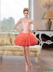 Beautiful Watermlon Ball Gown Sweetheart and Beaded Classical Quinceanera Dresses