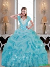 Cute Beaded 2015 Quinceanera Dresses in Baby Blue