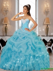 Cute Beaded 2015 Quinceanera Dresses in Baby Blue