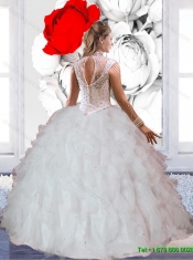 Delicate Ball Gown Ruffles and Beaded Sweet 16 Dresses for 2015
