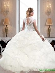 Discount 2015 High Neck and Beaded 15th Birthday Dresses with Pick Ups