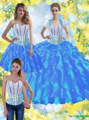 Elegant Ball Gown 2015 Quinceanera Dresses with Beading and Ruffles