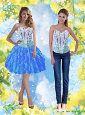 Elegant Ball Gown 2015 Quinceanera Dresses with Beading and Ruffles