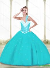 Flirting Floor Length Sweet 16 Dresses with Beading and Ruffles