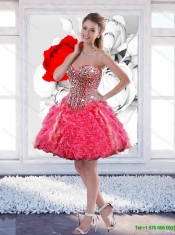 Luxurious Beaded Ball Gown Classical Quinceanera Dresses with Hand Made Flowers