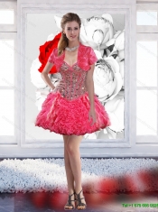 Luxurious Beaded Ball Gown Classical Quinceanera Dresses with Hand Made Flowers