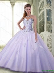 Luxurious Beaded Sweet 16 Dresses in Lavender for 2015