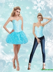 Luxurious Sweetheart Baby Blue 2015 Quinceanera Dresses with Beading and Ruffles