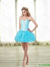 Luxurious Sweetheart Baby Blue 2015 Quinceanera Dresses with Beading and Ruffles