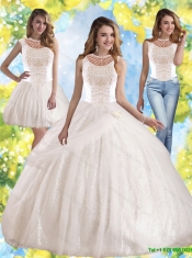 Perfect Hand Made Flowers and Beaded Best Quinceanera Dresses with Bateau