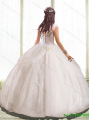 Perfect Hand Made Flowers and Beaded Best Quinceanera Dresses with Bateau