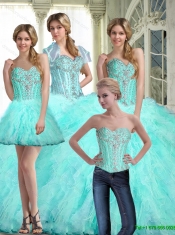 Popular Ball Gown Sweetheart 2015 Quinceanera Dresses with Ruffles and Beading
