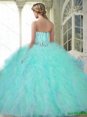 Popular Ball Gown Sweetheart 2015 Quinceanera Dresses with Ruffles and Beading