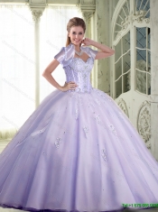 Romantic Ball Gown Sweetheart Lavender 2015 Quinceanera Dresses with Beading