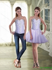Romantic Ball Gown Sweetheart Lavender 2015 Quinceanera Dresses with Beading