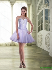 Romantic Ball Gown Sweetheart Lavender 2015 Quinceanera Dresses with Beading