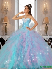Romantic Multi Color Sweet 16 Dresses with Beading and Ruffles