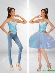 Romantic Multi Color Sweet 16 Dresses with Beading and Ruffles
