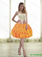 Sturning Beaded Sweetheart 15th Birthday Dresses with Ruffles