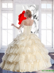 Wonderful Sweetheart 2015 Quinceanera Dresses with Beading and Ruffled Layers