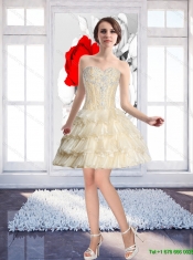 Wonderful Sweetheart 2015 Quinceanera Dresses with Beading and Ruffled Layers