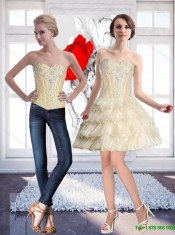 Wonderful Sweetheart 2015 Quinceanera Dresses with Beading and Ruffled Layers
