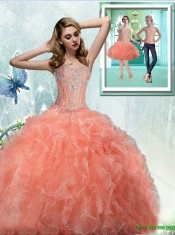 2015 Affordable Sweetheart Custom Made Quinceanera Dresses with Beading and Ruffles