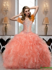 2015 Affordable Sweetheart Custom Made Quinceanera Dresses with Beading and Ruffles