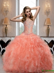2015 Affordable Sweetheart Custom Made Quinceanera Dresses with Beading and Ruffles