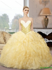 2015 Ball Gown New Styles Quinceanera Dresses with Beading and Ruffles