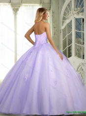 2015 Beaded and Appliques Lavender Custom Made Quinceanera Dresses