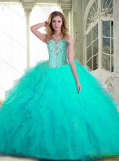 2015 Classical Sweetheart Beaded Elegant Quinceanera Dresses with Ruffles