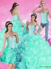 2015 New Styles Quinceanera Dresses with Rolling Flowers