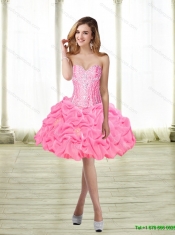 Beautiful 2015 Beaded Custom Made Quinceanera Dresses with Appliques and Pick Ups