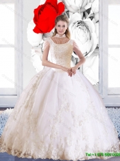 Flirting Laceed and Beaded Elegant Quinceanera Dresses with Cap Sleeves