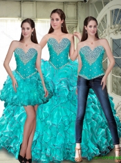 Luxurious Lace Up Custom Made Quinceanera Dresses with Beading and Ruffles