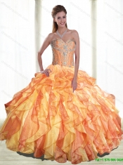 Modest Multi Color Custom Made Quinceanera Dresses with Beading and Ruffles
