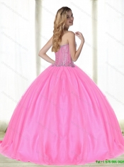 Pink 2015 New Styles Quinceanera Dresses with Beading
