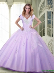 Sturning Beaded and Appliques Elegant Quinceanera Dresses in Lavender