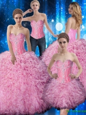 Sturning Beaded and Ruffles Elegant Quinceanera Dresses for 2015