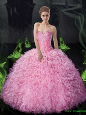 Sturning Beaded and Ruffles Elegant Quinceanera Dresses for 2015