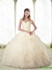 Sturning Champagne Custom Made Quinceanera Dresses with Beading