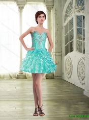Suitable Ball Gown 2015 Elegant Quinceanera Dresses with Ruffles and Beading