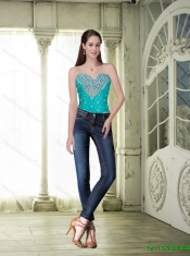 Sweetheart Elegant Quinceanera Dresses with Beading and Ruffles in Turquoise