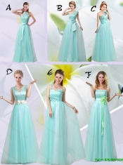 Feminine One Shoulder Floor Length Dama Dresses with Appliques