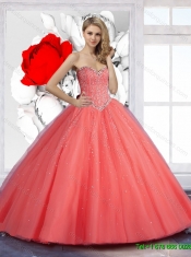2015 Pretty Sweetheart Ball Gown Beaded Sweet 15 Dresses