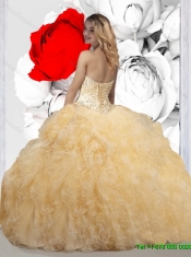 2015 Summer Beautiful Pink Sweet 16 Dresses with Beading and Ruffles